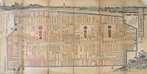 夫ハ古今の免にて是ハ古今の大当り　呼子鳥和歌三町全図